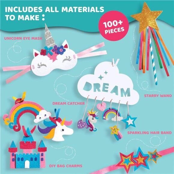 Unicorn Crafts for Kids Ages 4-8,8-in-1Unicorn Gifts for Girls,Unicorn Craft Kit - Picture 3 of 6